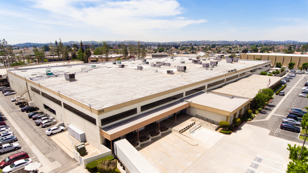 Aerial view of the office and industrial property in El Monte that was acquired by Rising Realty Partners.