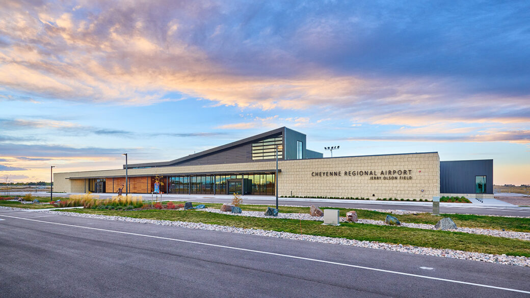 Exterior street view photo of the Cheyenne Regional Airport.